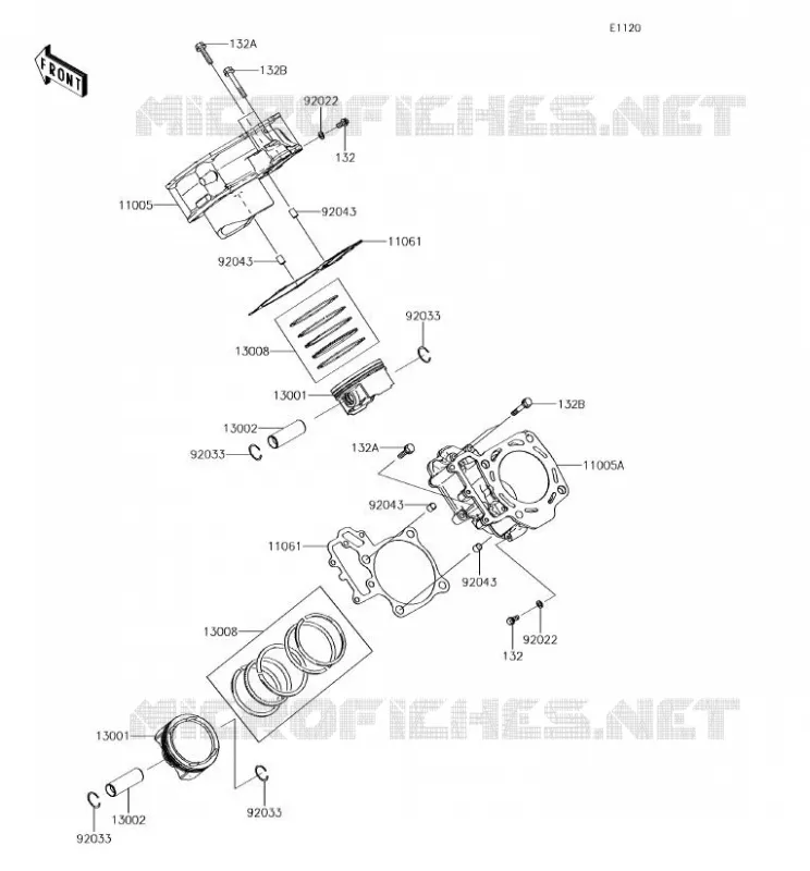 CYLINDRE/PISTON Kawasaki SSV 800 2018 TERYX  KRF800FJF