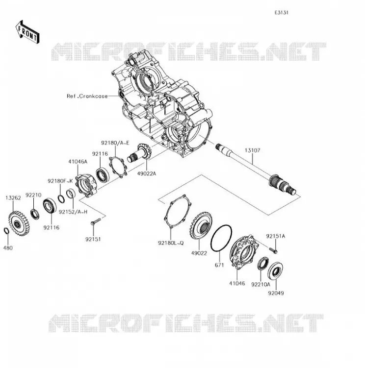 PIGNON CONIQUE AVANT Kawasaki SSV 800 2018 TERYX  KRF800FJF