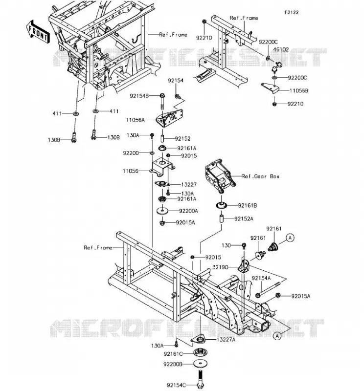 SUPPORT MOTEUR Kawasaki SSV 820 2018 MULE PRO-FX  KAF820FJF