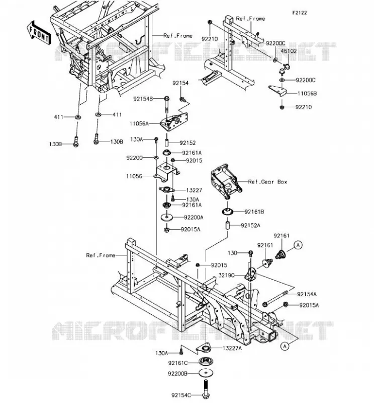 SUPPORT MOTEUR Kawasaki SSV 820 2018 MULE PRO-FXT  KAF820BJF