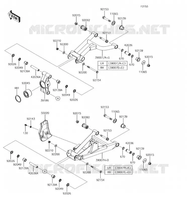 SUSPENSION ARRI&Egrave;RE Kawasaki SSV 800 2018 TERYX 4  KRT800GJFA