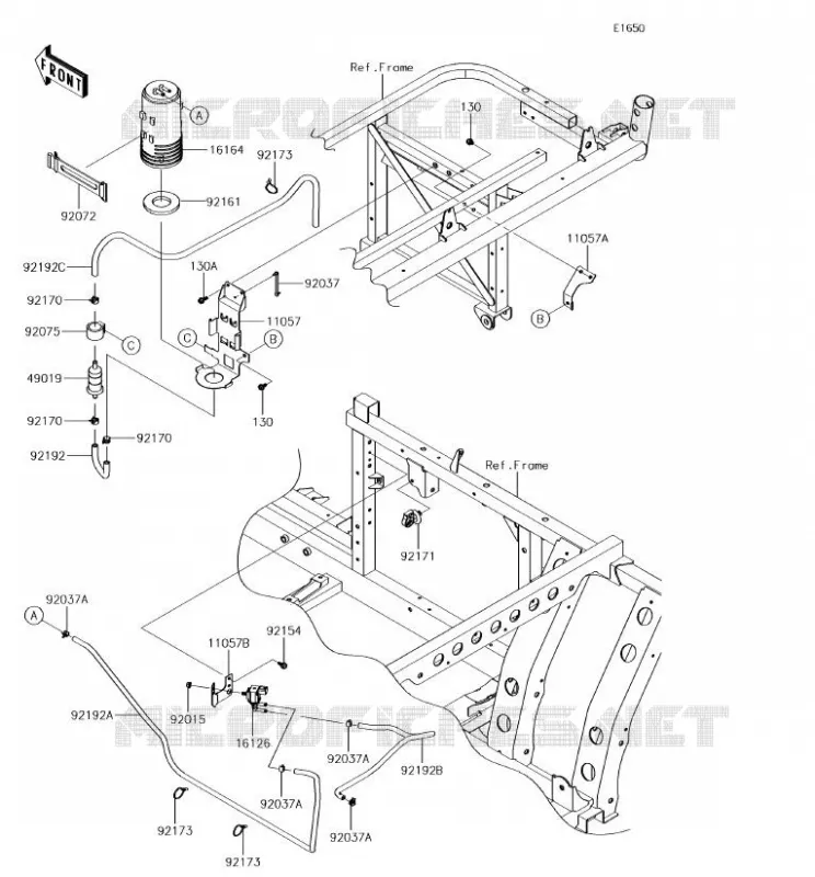 SYSTEME D'EVAPORATION CARBURANT(CA) Kawasaki SSV 820 2018 MULE PRO-FXT  KAF820CJF
