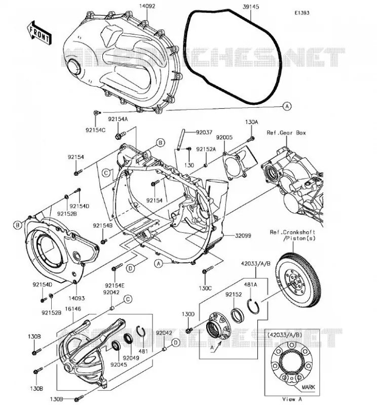 COUVERCLE CONVERTISSEUR Kawasaki SSV 820 2018 MULE PRO-FX  KAF820GJF
