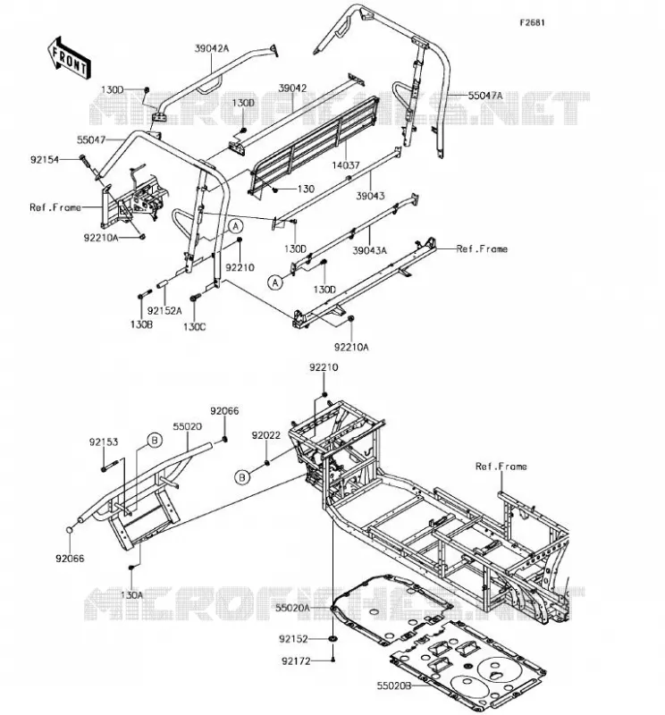 PROTECTION/CHASSIS CAB Kawasaki SSV 820 2018 MULE PRO-FX  KAF820GJF