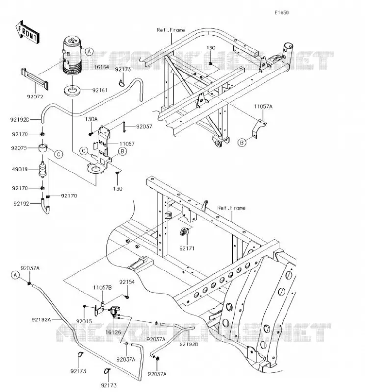 SYSTEME D'EVAPORATION CARBURANT(CA) Kawasaki SSV 820 2018 MULE PRO-FX  KAF820GJF