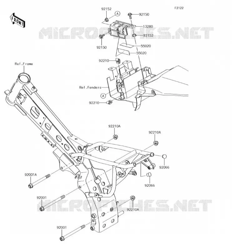 SUPPORT MOTEUR Kawasaki TOUT-TERRAIN 110 2018 KLX110  KLX110CJF