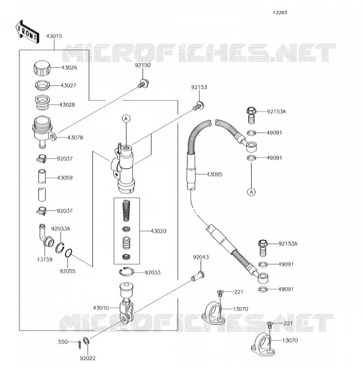 MAITRE CYLINDRE ARRI&Egrave;RE Kawasaki TOUT-TERRAIN 85 2018 KX85  KX85CJF