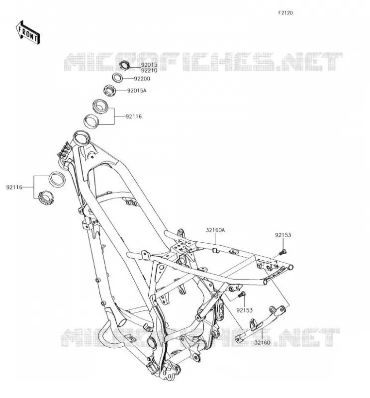 CH&Acirc;SSIS Kawasaki TOUT-TERRAIN 140 2018 KLX140G  KLX140CJF