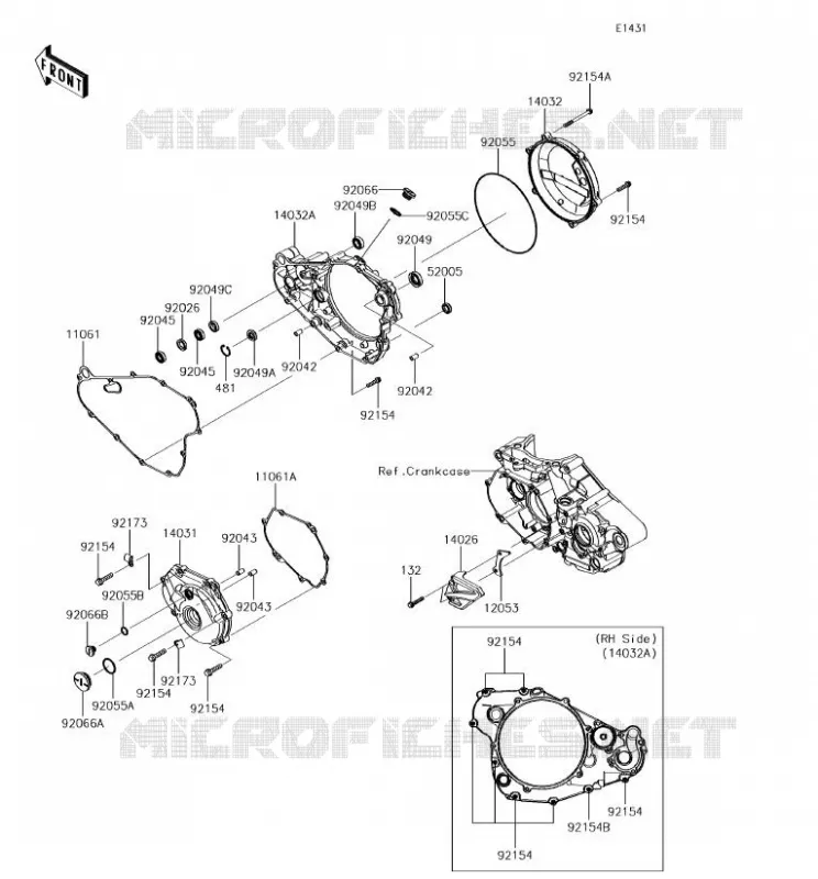 COUVERCLES MOTEUR Kawasaki TOUT-TERRAIN 450 2018 KX450F  KX450HJF