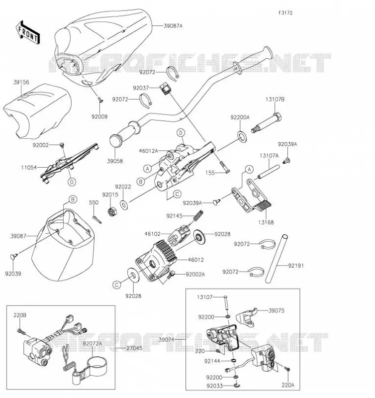 GUIDON Kawasaki JET SKI 1500 2019 JET SKI ULTRA 310X  JT1500PKF