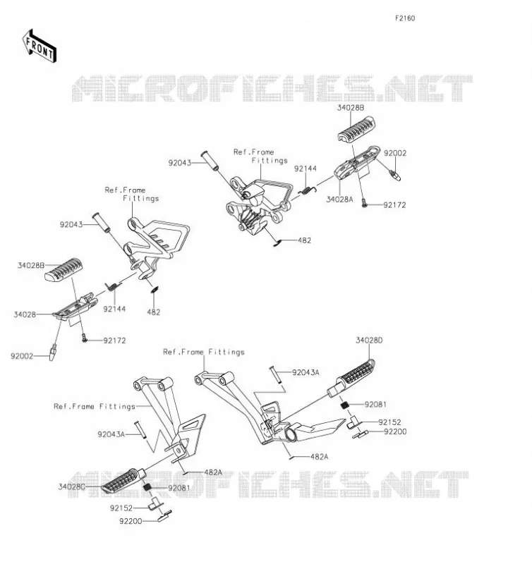REPOSE PIED Kawasaki MOTOS 125 2019 Z125  BR125KKFA
