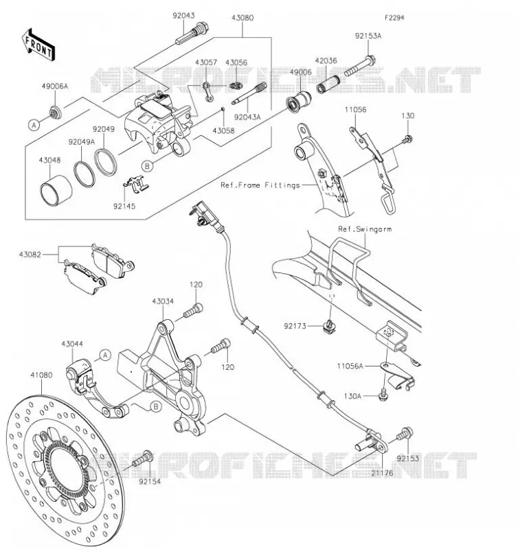 FREIN ARRIERE Kawasaki MOTOS 650 2019 VULCAN S  EN650DKF