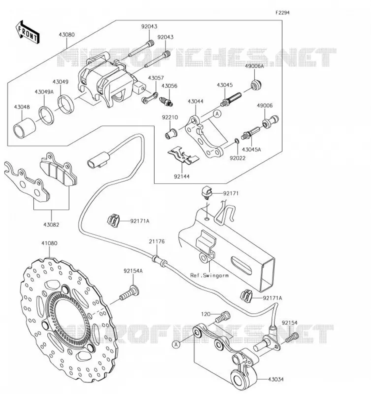 FREIN ARRIERE Kawasaki MOTOS 300 2017 Z300  ER300BHF