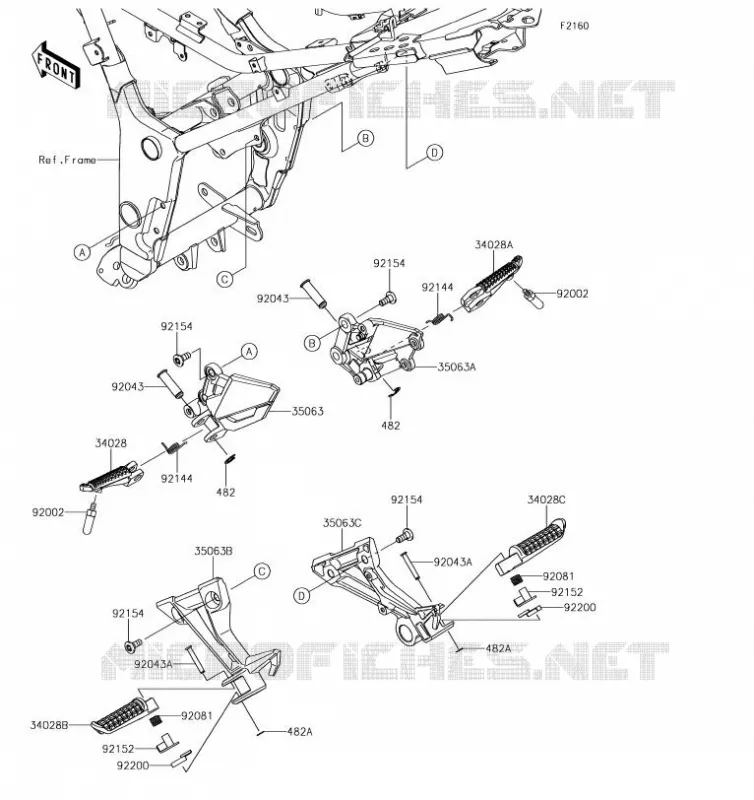 REPOSE PIED Kawasaki MOTOS 300 2017 Z300  ER300BHF