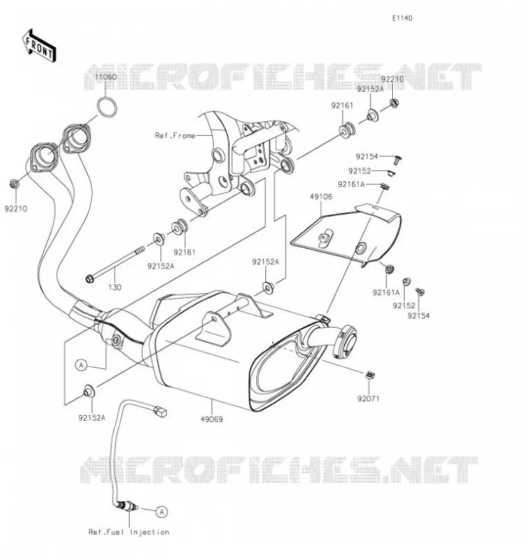 &Eacute;CHAPPEMENT Kawasaki MOTOS 650 2019 Z650  ER650GKF