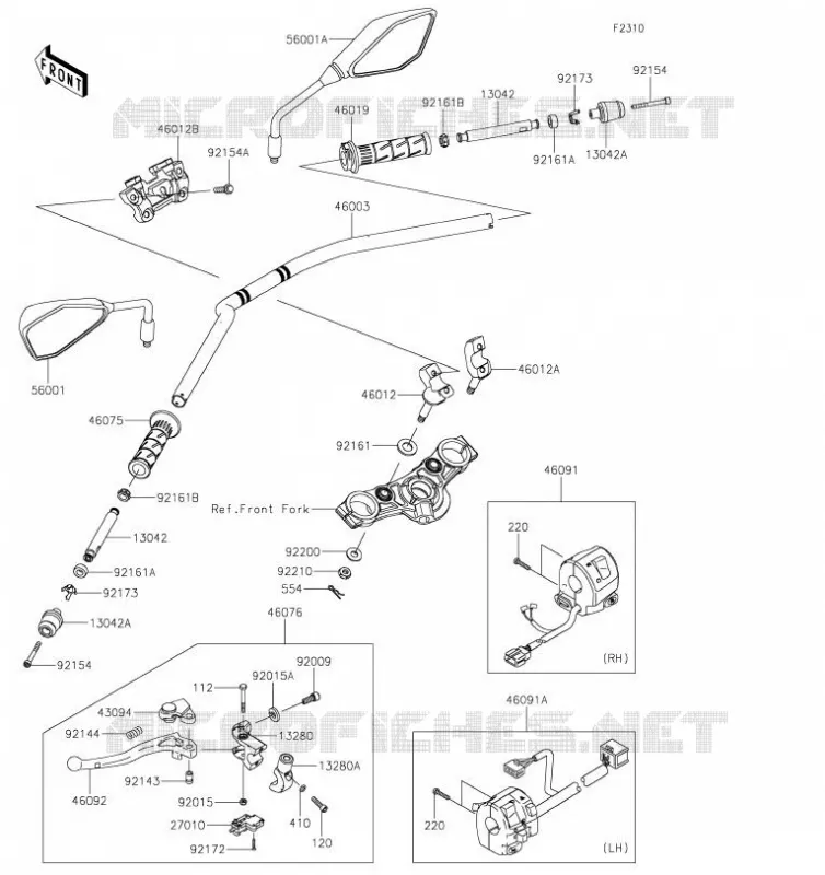 GUIDON Kawasaki MOTOS 650 2019 Z650  ER650HKF