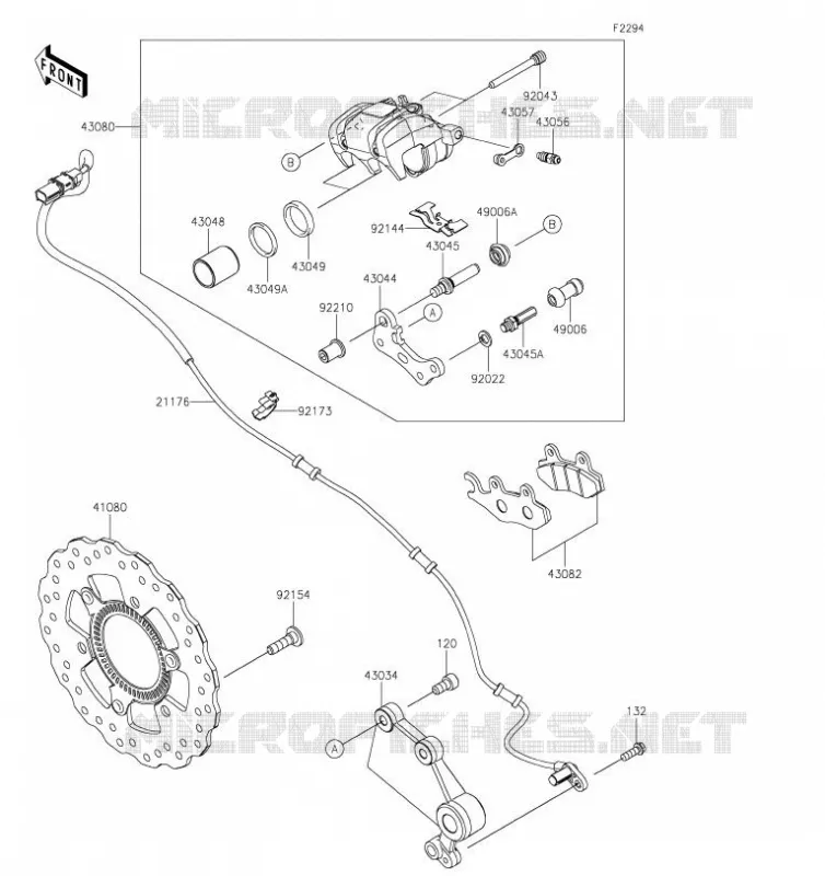 FREIN ARRIERE Kawasaki Motorcycle 400 2019 NINJA 400  EX400GKFA