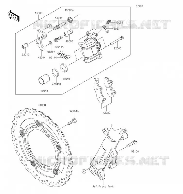 FREIN AVANT Kawasaki Motorcycle 400 2019 NINJA 400  EX400GKFA