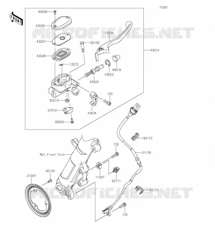 MAITRE CYLINDRE AV Kawasaki Motorcycle 400 2019 NINJA 400  EX400GKFB