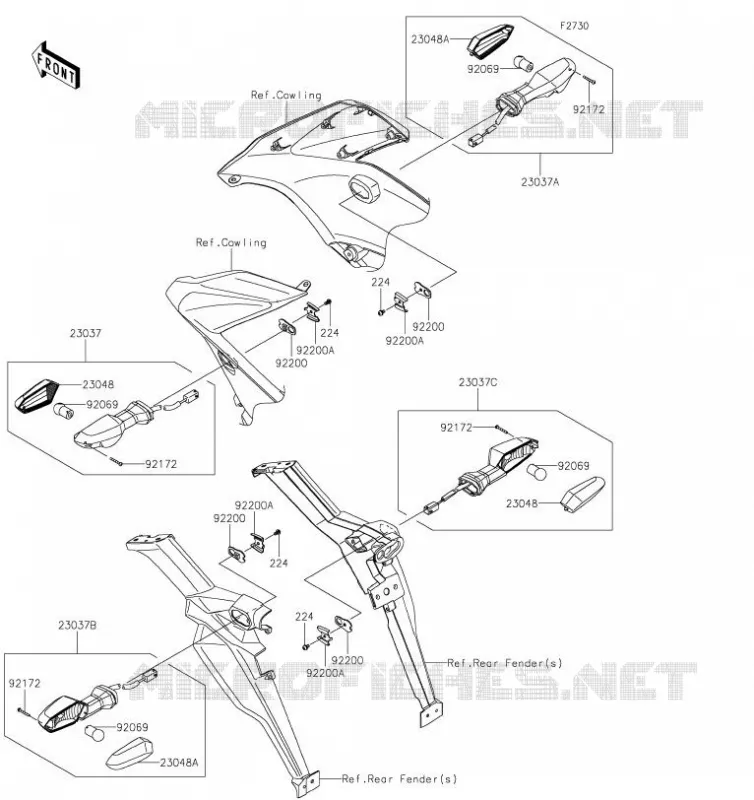 CLIGNOTANTS Kawasaki MOTOS 650 2019 VERSYS 650  KLE650FKF