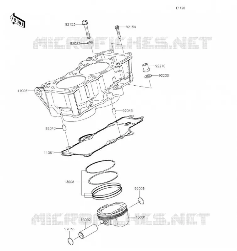 CYLINDRE/PISTON Kawasaki MOTOS 650 2019 VERSYS 650  KLE650FKF