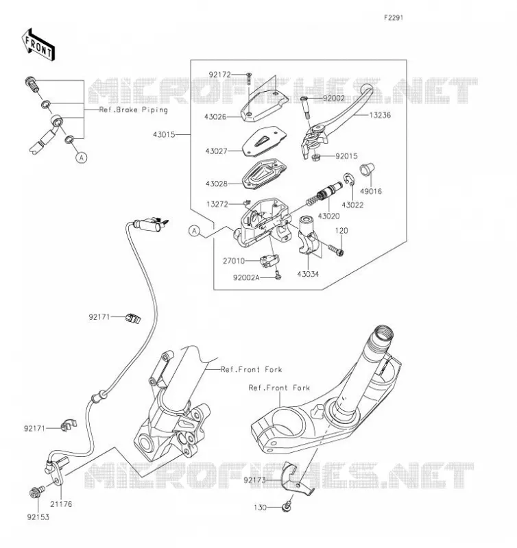 MAITRE CYLINDRE AV Kawasaki MOTOS 650 2019 VERSYS 650  KLE650FKFA