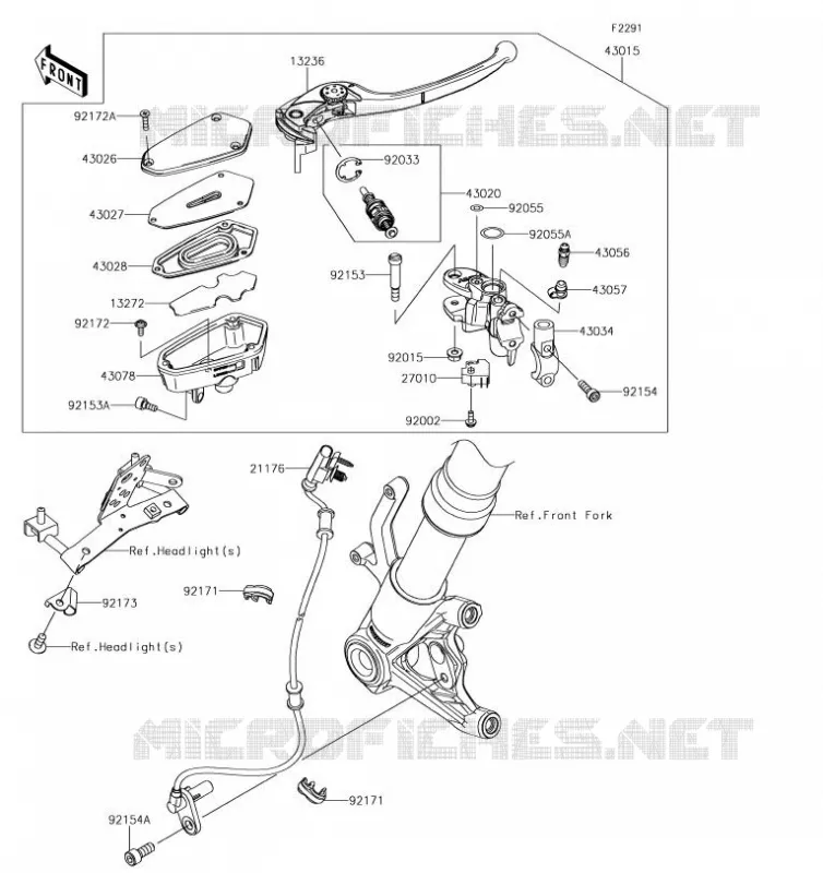 MAITRE CYLINDRE AV Kawasaki MOTOS 1000 2019 Z1000  ZR1000HKF