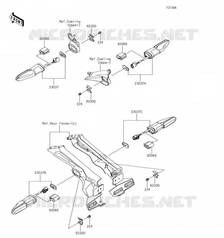 CLIGNOTANTS Kawasaki MOTOS 1000 2019 Z1000R  ZR1000JKF