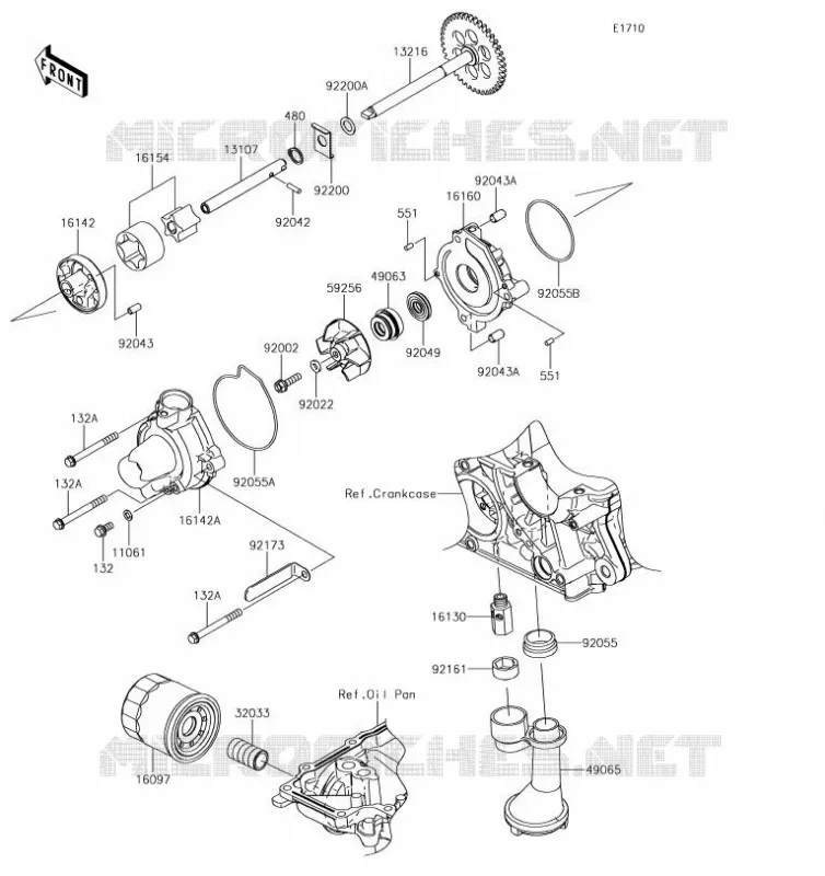 POMPE A HUILE Kawasaki MOTOS 1000 2019 Z1000R  ZR1000JKF