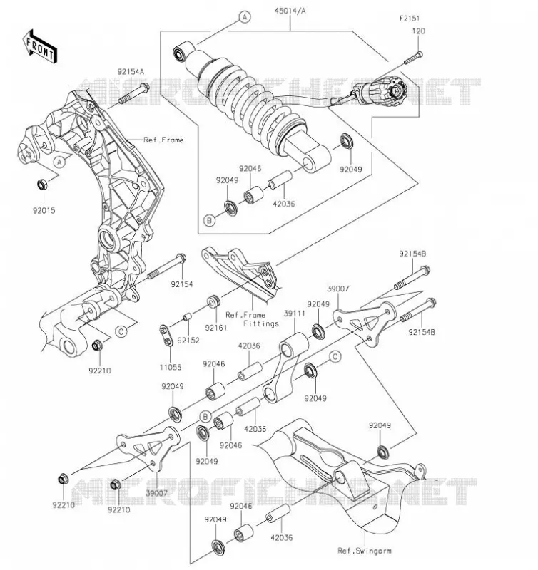 SUSPENSION/AMORTISSEUR Kawasaki MOTOS 1000 2019 Z1000SX  ZX1000WKF
