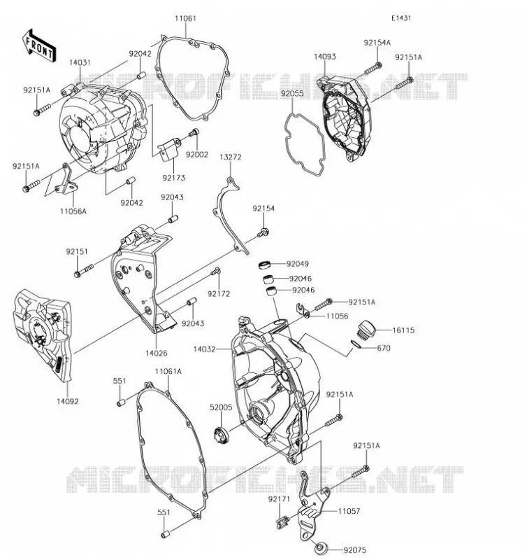 COUVERCLES MOTEUR Kawasaki MOTOS 1000 2019 Z1000SX  ZX1000WKF