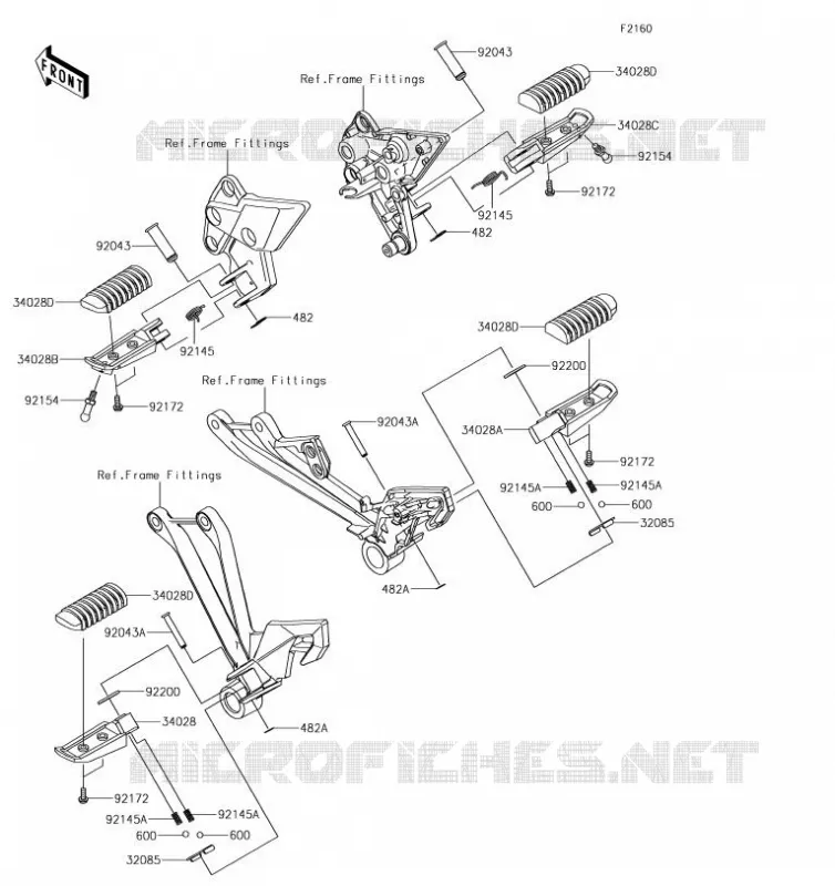 REPOSE PIED Kawasaki MOTOS 1000 2019 Z1000SX  ZX1000WKF