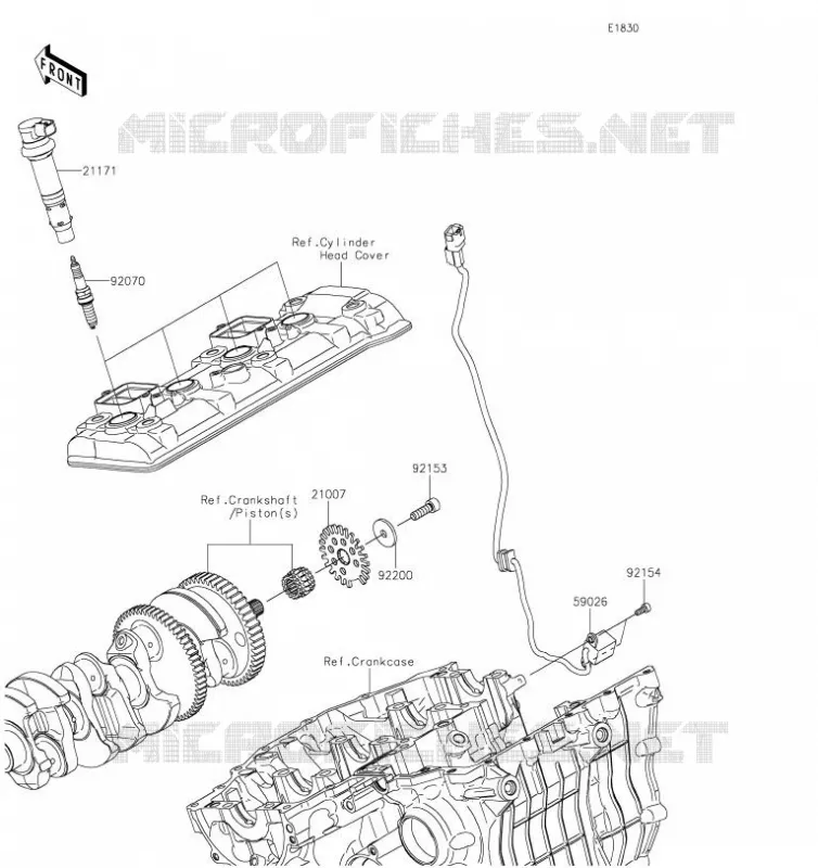 SYSTEME D&acute;ALLUMAGE Kawasaki MOTOS 1000 2019 NINJA H2 SX  ZX1002AKF