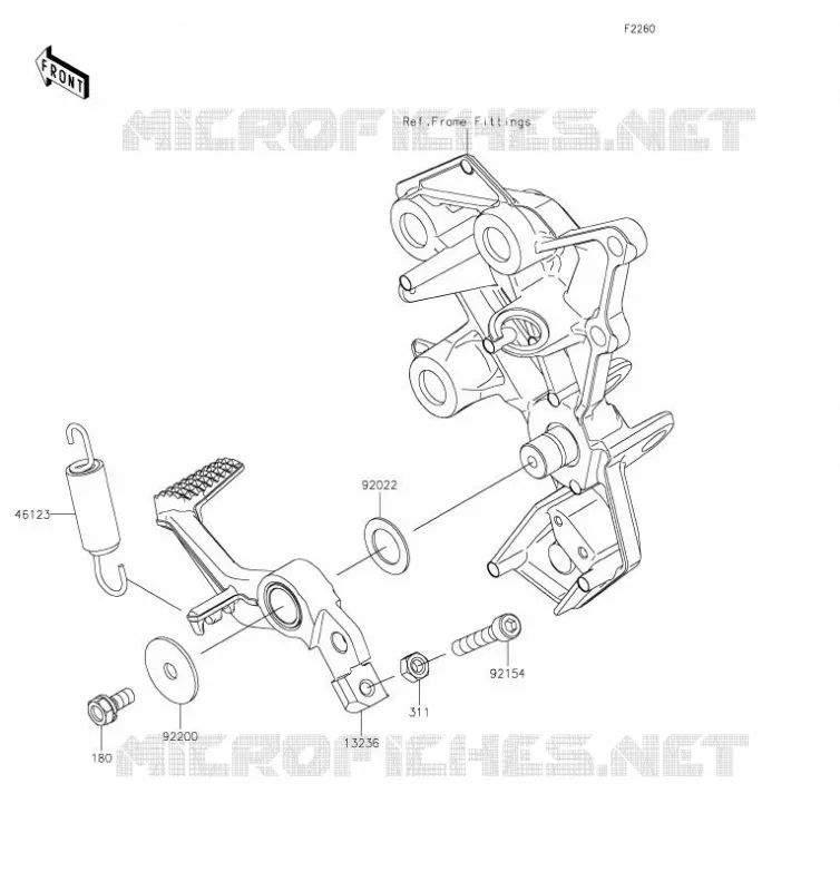 PEDALE DE FREIN Kawasaki MOTOS 1000 2019 NINJA H2 SX SE  ZX1002BKF