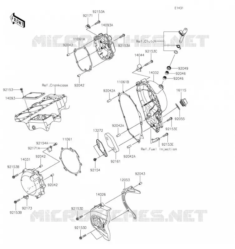 COUVERCLES MOTEUR Kawasaki MOTOS 1000 2019 NINJA ZX-10R  ZX1002EKF