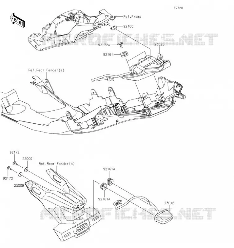 FEUX ARRI&Egrave;RE(S) Kawasaki MOTOS 1000 2019 NINJA ZX-10R  ZX1002EKF