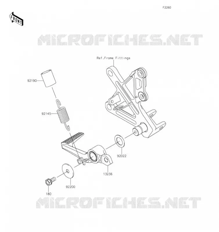 PEDALE DE FREIN/TORQUE LINK Kawasaki MOTOS 1000 2019 NINJA ZX-10R  ZX1002EKF
