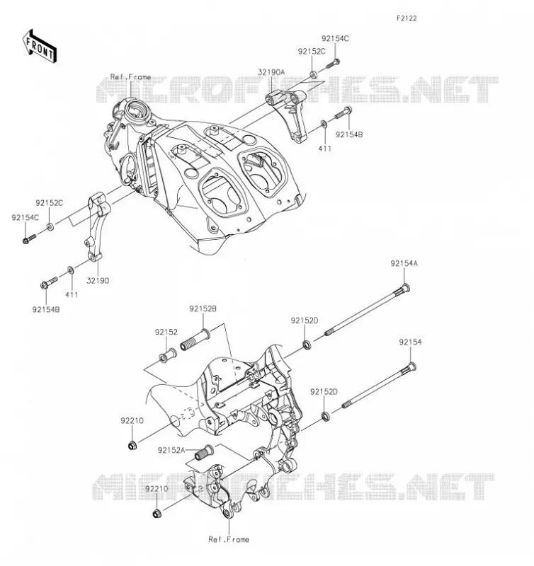 SUPPORT MOTEUR Kawasaki MOTOS 1400 2019 ZZR1400 PERFORMANCE SPORT  ZX1400JKF