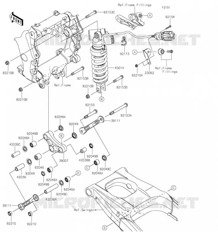 SUSPENSION/AMORTISSEUR Kawasaki MOTOS 1400 2019 ZZR1400 PERFORMANCE SPORT  ZX1400JKF