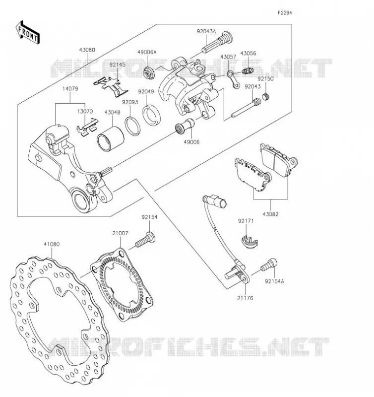 FREIN ARRIERE Kawasaki MOTOS 600 2019 NINJA ZX-6R  ZX636GKF