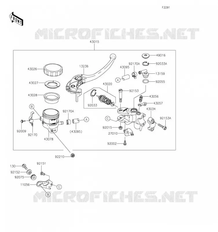 MAITRE CYLINDRE AV Kawasaki MOTOS 600 2019 NINJA ZX-6R  ZX636GKF