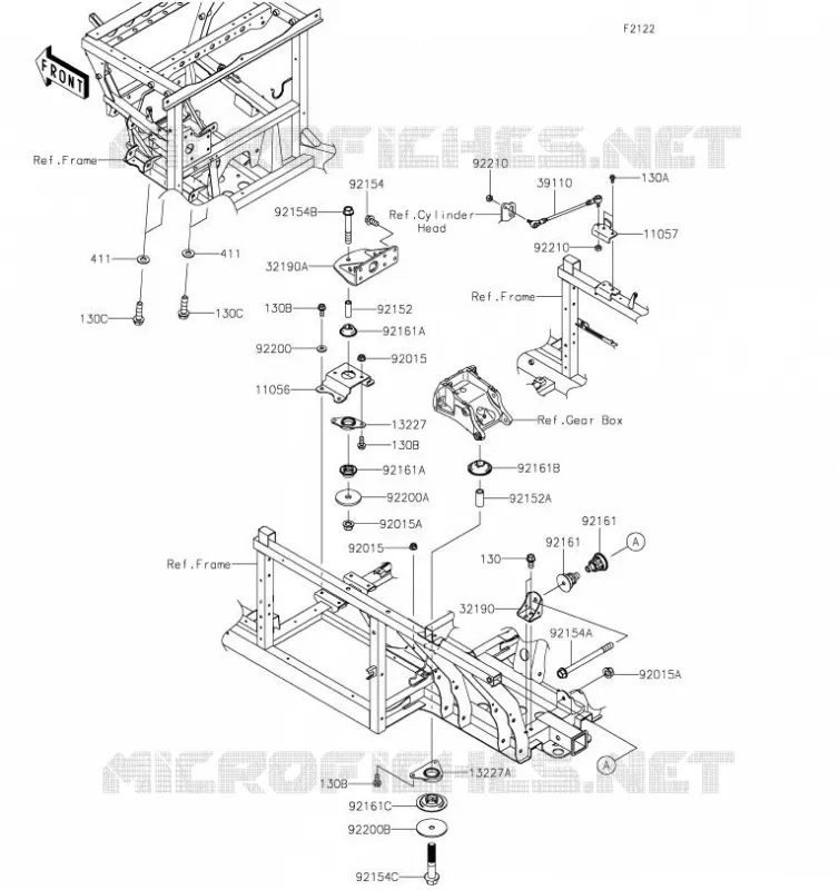 SUPPORT MOTEUR Kawasaki SSV 1000 2019 MULE PRO-DXT  KAF1000AKF