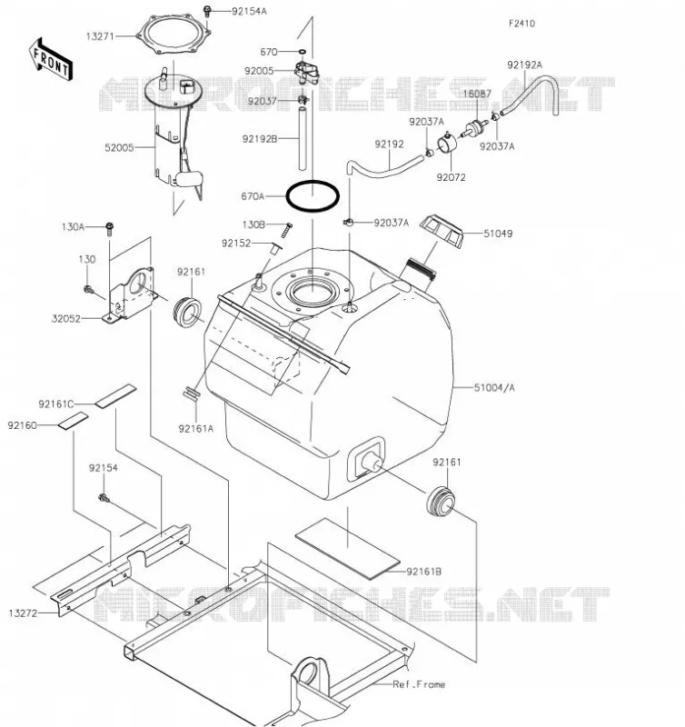 RESERVOIR CARBURANT Kawasaki SSV 1000 2019 MULE PRO-DXT  KAF1000BKF