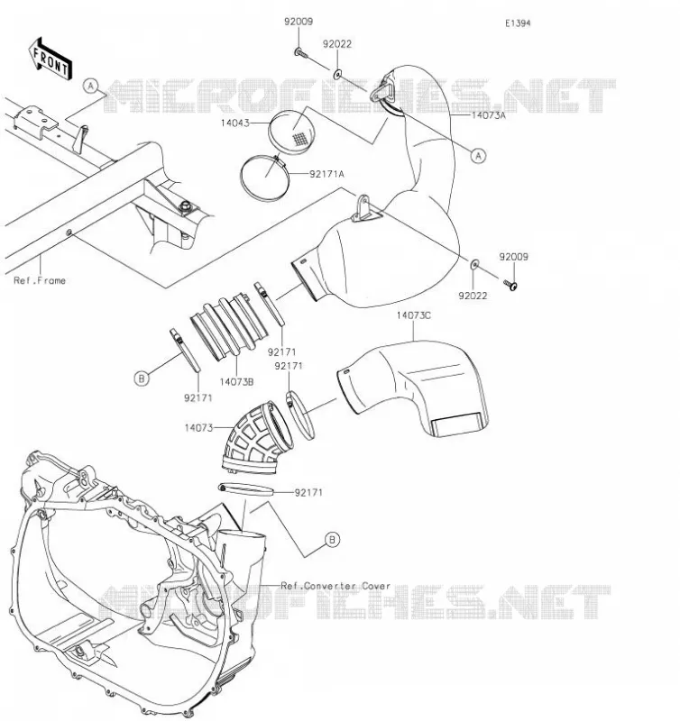 FILTRE A AIR - CONVERTISSEUR Kawasaki SSV 1000 2019 MULE PRO-DXT  KAF1000BKF