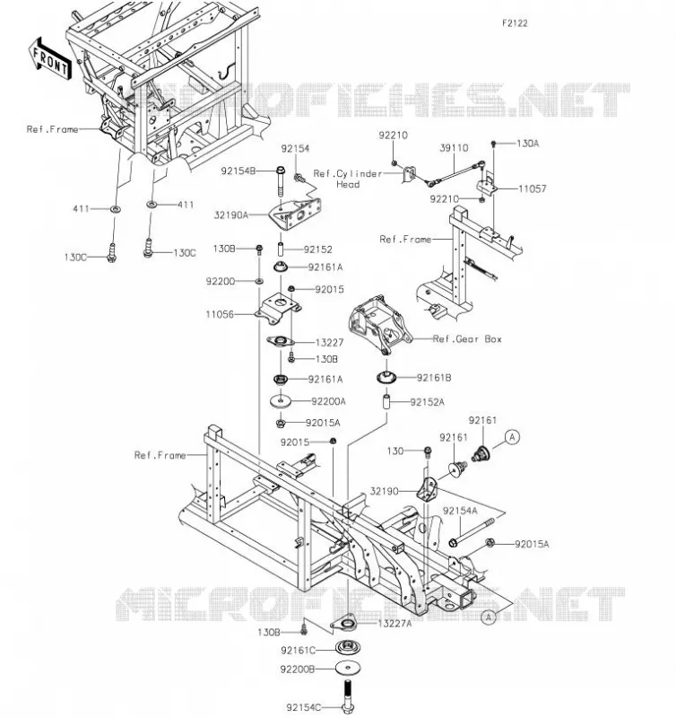 SUPPORT MOTEUR Kawasaki SSV 1000 2019 MULE PRO-DXT  KAF1000BKF