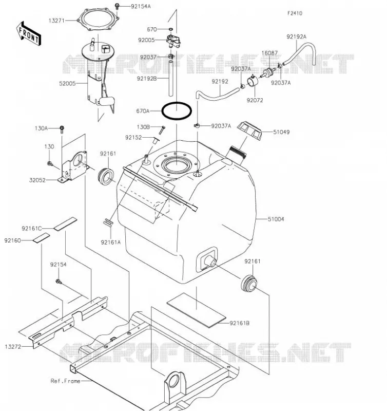 RESERVOIR CARBURANT Kawasaki SSV 1000 2019 MULE PRO-DX  KAF1000EKF