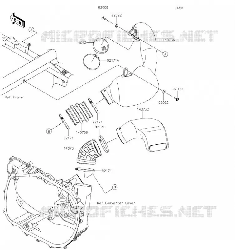 FILTRE A AIR - CONVERTISSEUR Kawasaki SSV 1000 2019 MULE PRO-DX  KAF1000EKF