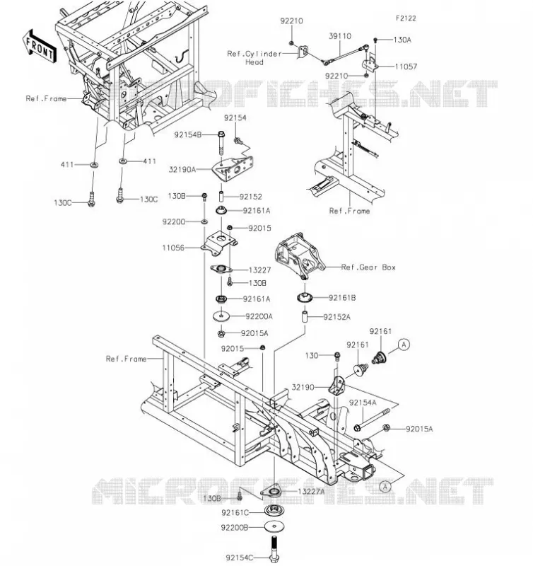 SUPPORT MOTEUR Kawasaki SSV 1000 2019 MULE PRO-DX  KAF1000EKF