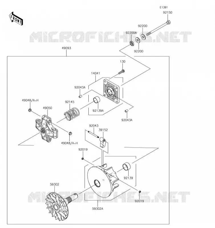 VARIATEUR Kawasaki SSV 400 2019 MULE SX  KAF400HKF