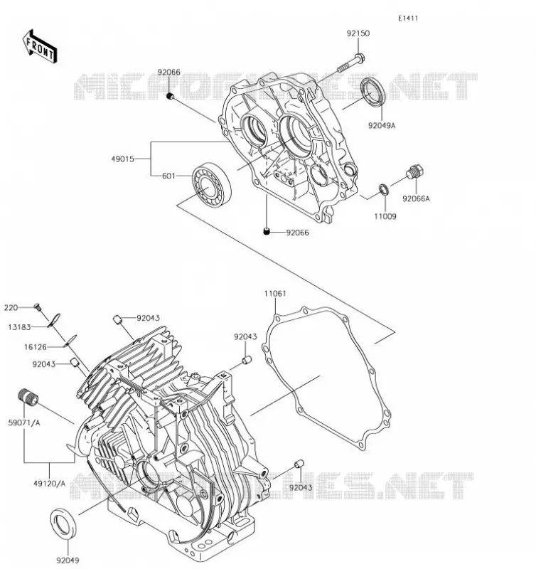 CARTER MOTEUR(S) Kawasaki SSV 400 2019 MULE SX  KAF400HKF